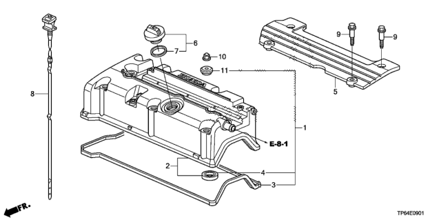 2013 Honda Crosstour 5 Door EXL (4 CYLINDER) KA 5AT Cylinder Head Cover (L4) Diagram