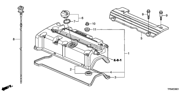 2015 Honda Crosstour Cylinder Head Cover (L4) Diagram