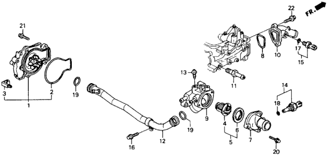 1993 Honda Accord 2 Door LX KA 5MT Water Pump Diagram