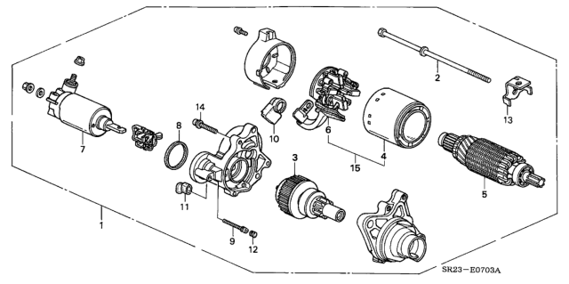 1994 Honda Del Sol 2 Door V-TEC KA 5MT Starter Motor (Mitsuba) Diagram