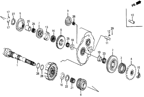 1987 Honda Civic 4AT Countershaft Diagram