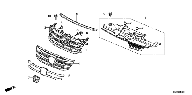 2012 Honda Odyssey Front Grille Diagram