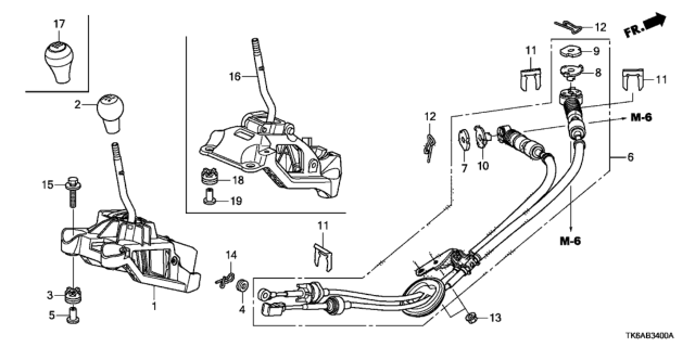 2013 Honda Fit 5 Door FIT (SAYAMA PLANT) KA 5MT Shift Lever Diagram