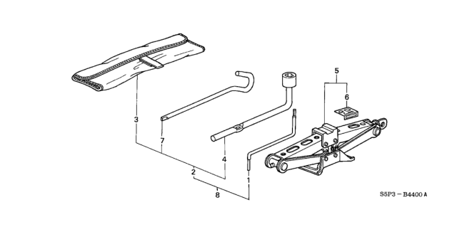 2001 Honda Civic Tools - Jack Diagram