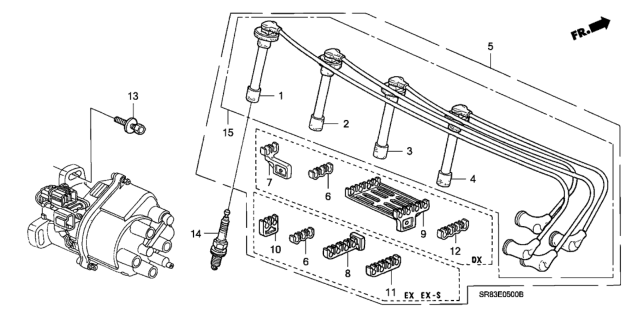 1993 Honda Civic Wire, Resistance (N0.1) Diagram for 32701-P07-000