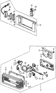 1985 Honda Accord Gasket, L. Base Diagram for 33552-SA5-013