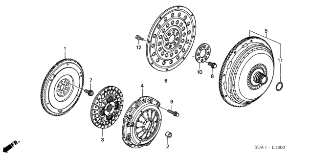 2005 Honda Accord Flywheel Diagram for 22100-RAA-003