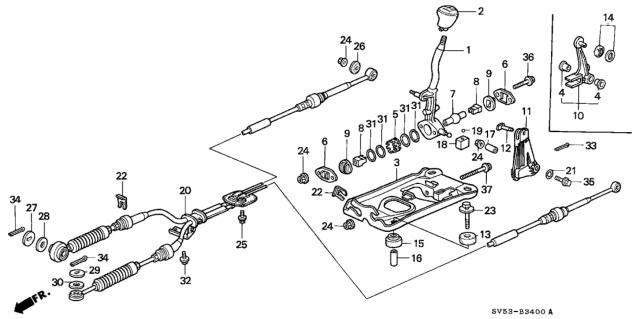 1994 Honda Accord Shift Lever Diagram