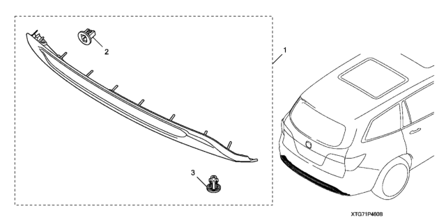 2018 Honda Pilot Lower Bumper Trim (Rear) Diagram