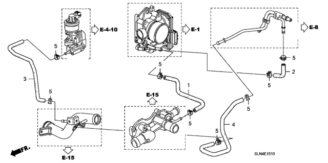 2007 Honda Fit Hose, Thermobody Out Diagram for 19507-RME-A00