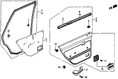 1985 Honda Civic Lining, L. RR. Door *B34L* (JUNO BLUE) Diagram for 76831-SD9-660ZB