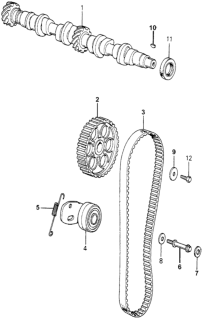 1981 Honda Accord Camshaft Diagram for 14110-PB2-020