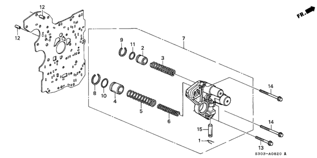 1999 Honda Prelude 2 Door BASE KA 4AT AT Accumulator Body Diagram