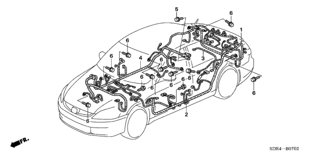 2005 Honda Accord Hybrid Cable, EPS & Downverter Diagram for 32421-SDR-A00