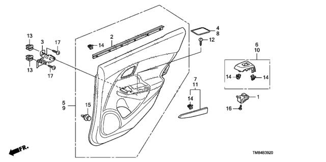 2011 Honda Insight Lining, R. RR. Door *NH751L* (PALE WARM GRAY) Diagram for 83730-TM8-A22ZB