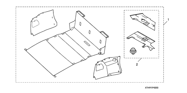 2020 Honda Odyssey 5 Door EXL (HPPG10AT/NV/RES) KA XAT Cargo Liner Diagram