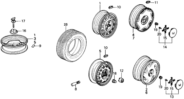 1990 Honda CRX Disk, Wheel (5-Jx13) (Yuno) Diagram for 42700-SH3-927