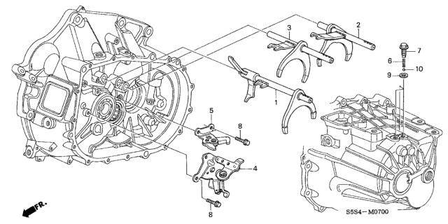 2003 Honda Civic 3 Door SI KA 5MT MT Shift Fork - Shift Holder Diagram