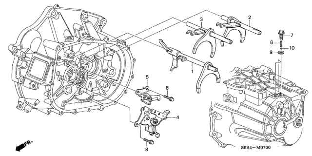 2004 Honda Civic MT Shift Fork - Shift Holder Diagram