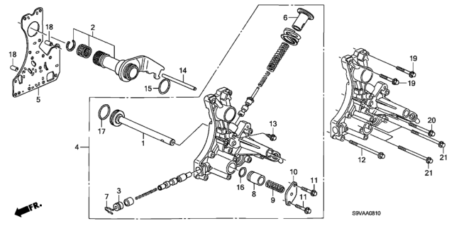 2008 Honda Pilot 5 Door LX-VP (4WD) KA 5AT AT Regulator Body Diagram