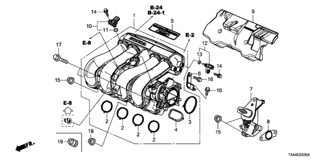 2018 Honda Fit Emblem, Engine Diagram for 17125-5R3-H00