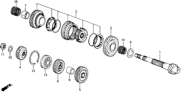 1989 Honda Accord 2 Door SEI KA 5MT MT Countershaft Diagram