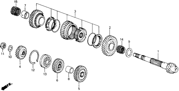 1989 Honda Accord MT Countershaft Diagram