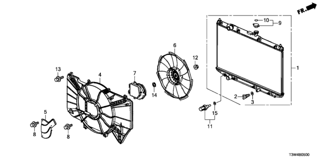 2015 Honda Accord Hybrid Radiator (Toyo) Diagram for 19010-5K0-A01