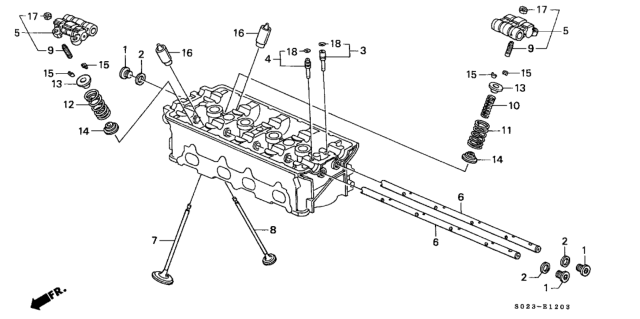 1999 Honda Civic Valve - Rocker Arm (DOHC VTEC) Diagram