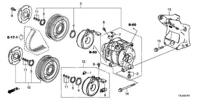 2016 Honda Accord Bracket Comp,Compres Diagram for 38930-5G0-A00