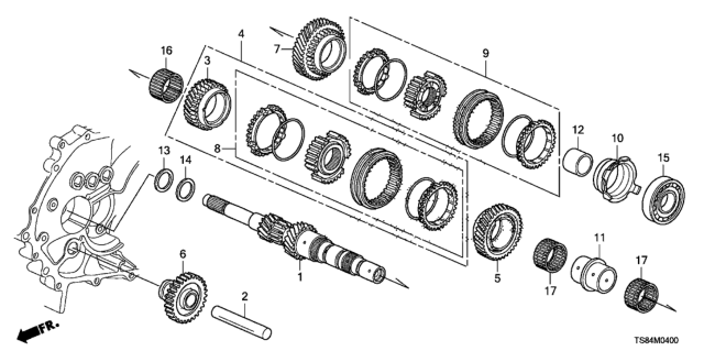 2012 Honda Civic MT Mainshaft (1.8L) Diagram