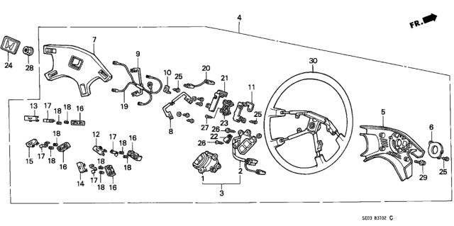 1989 Honda Accord Body *NH1L* Diagram for 78503-SE0-A23ZA