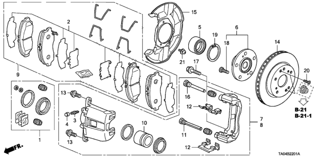 2011 Honda Accord Front Brake Diagram