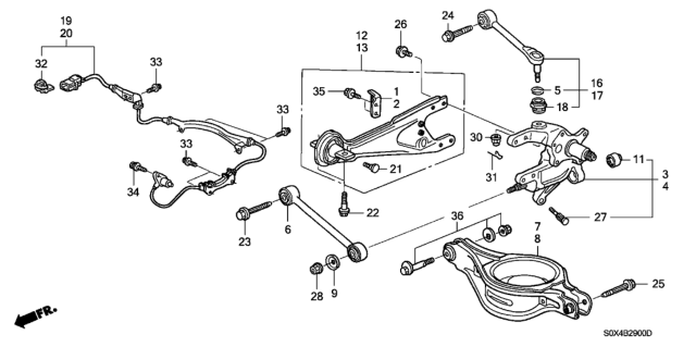 2003 Honda Odyssey Rear Lower Arm Diagram