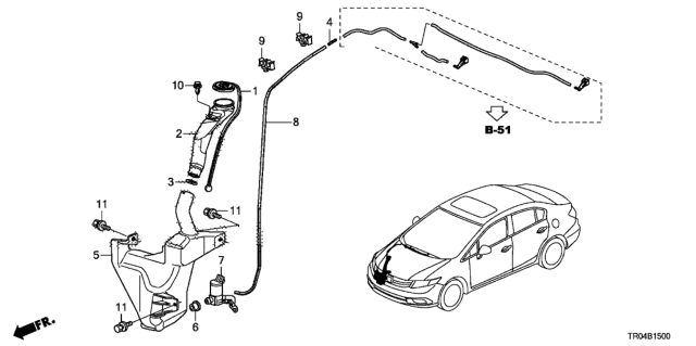 2012 Honda Civic Windshield Washer Diagram 1