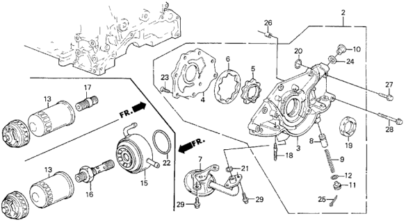 1989 Honda Prelude 2 Door 2.0S KA 5MT Oil Pump Diagram