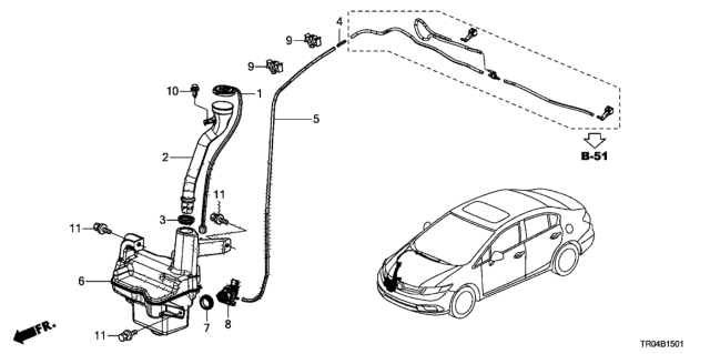 2012 Honda Civic Windshield Washer Diagram