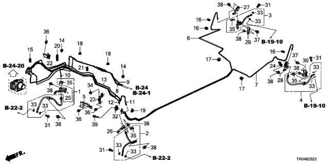 2012 Honda Civic Brake Lines (2.4L) (Disk) Diagram