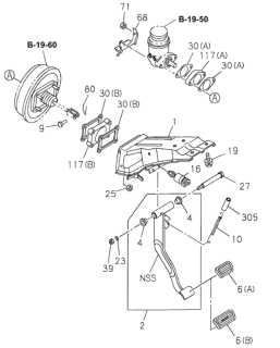 1999 Honda Passport Cover, Brake Pedal Diagram for 5-31413-004-0