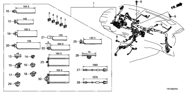 2019 Honda Clarity Fuel Cell Cord Assy., Usb B Diagram for 39114-TRT-A01