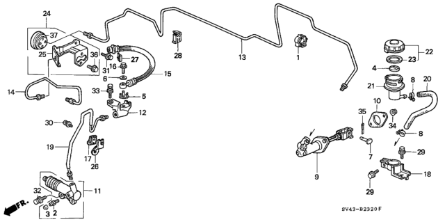 1997 Honda Accord Clutch Master Cylinder Diagram