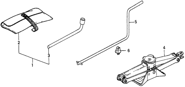 1986 Honda Civic Tools - Jack Diagram