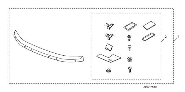 2011 Honda Element 5 Door LX (2WD) KA 5AT Hood Air Deflector Diagram