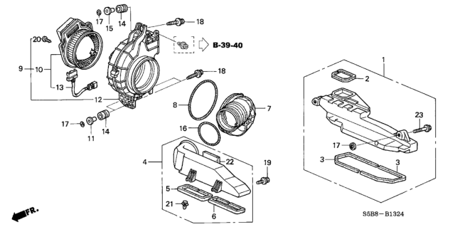 2005 Honda Civic Rubber, Outlet Duct (A) Diagram for 1J632-PZA-000