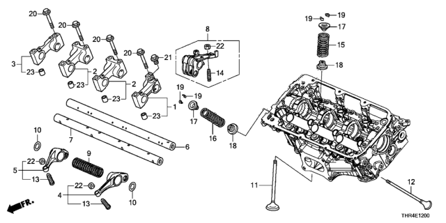 2022 Honda Odyssey Holder, Rocker Shaft (No.2) Diagram for 12232-5MR-A00
