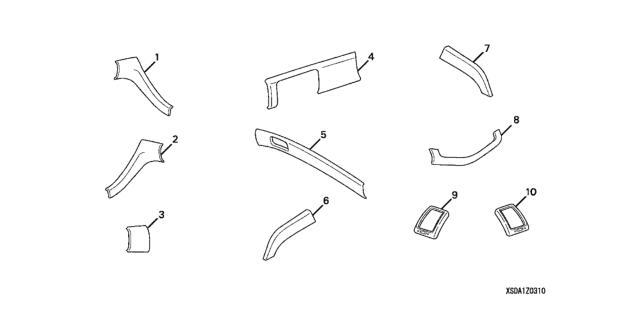 2005 Honda Accord 2 Door SE KA 5AT Interior Trim Kit (Birdseye Look) Diagram