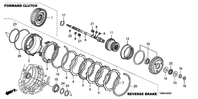 2012 Honda Insight AT Input Shaft - Forward Clutch Diagram