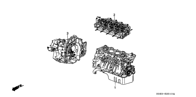 1996 Honda Civic Engine Assy. - Transmission Assy. Diagram