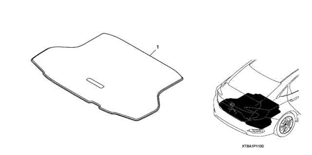 2021 Honda Civic Trunk Carpet Mat Diagram