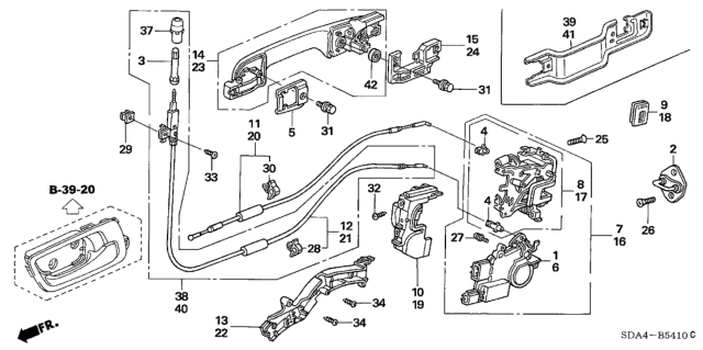 2004 Honda Accord Lock Assembly, Left Rear Door (Manual) Diagram for 72650-SDA-A31